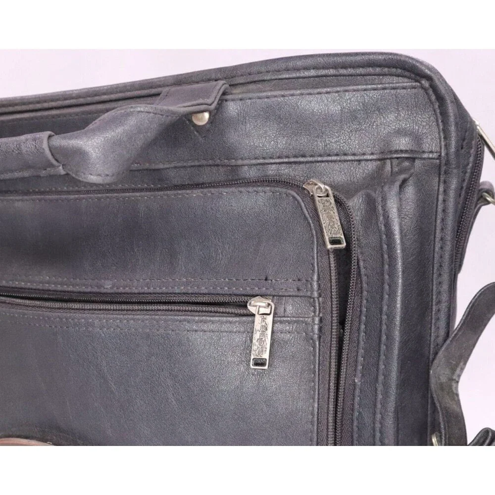Laptop Bag Case with Handles Removable Shoulder Strap Black Leeds